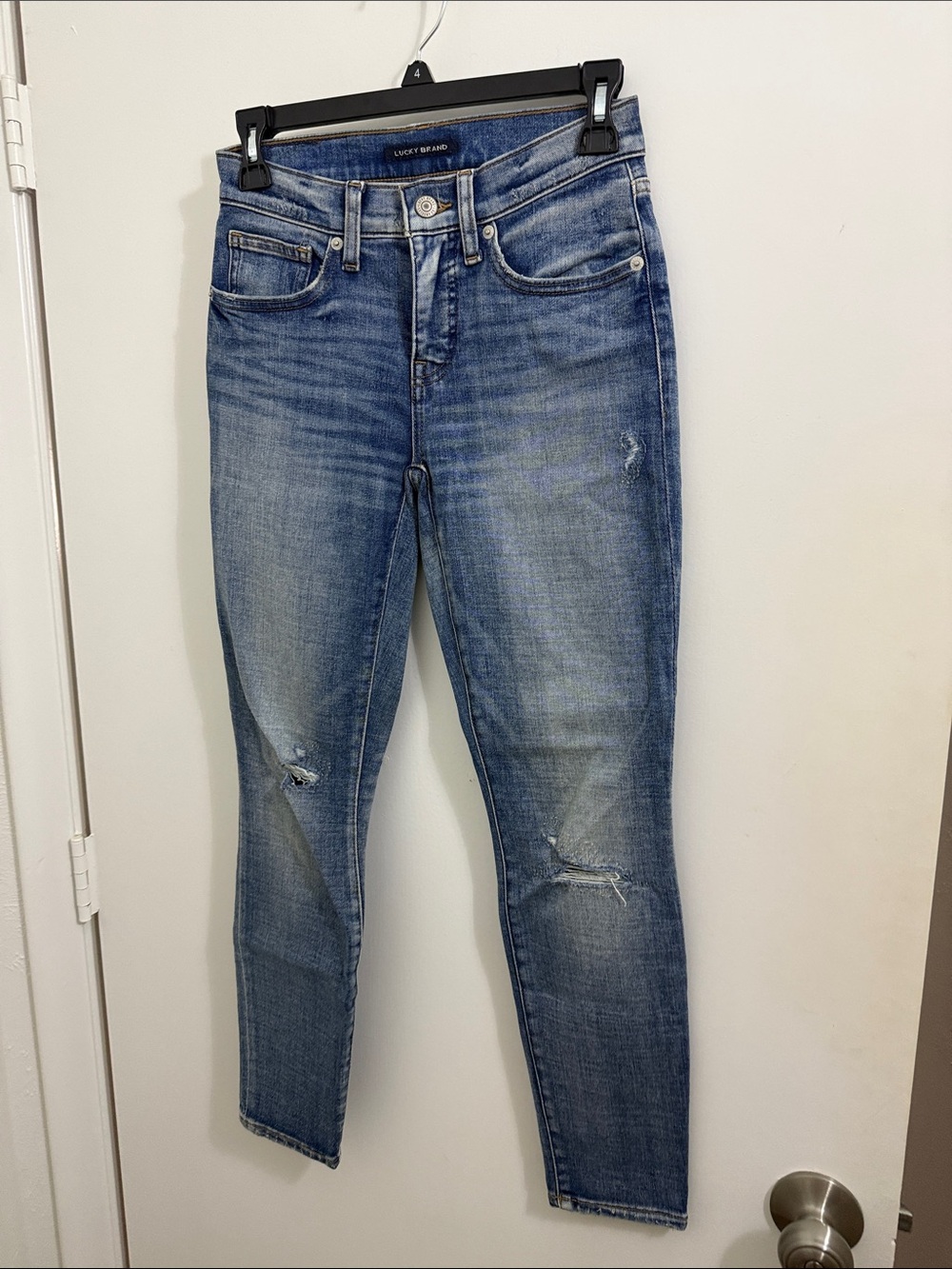 Lucky Brand Women's Faded Distressed Skinny Jeans - Blue
